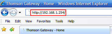 Enter IP address in the address bar